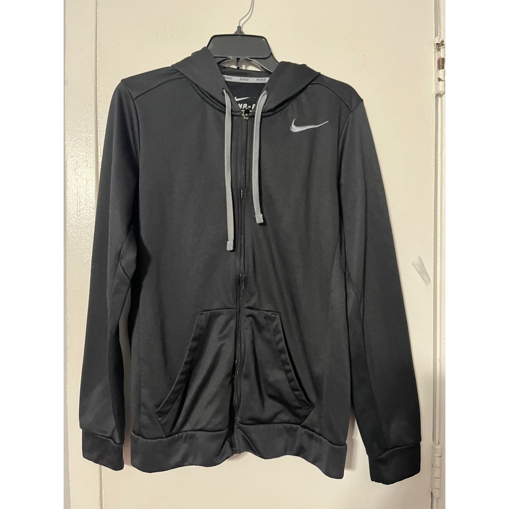 Nike Therma-FIT Mens Small Full Zip Hoodie Black Performance Sweatshirt